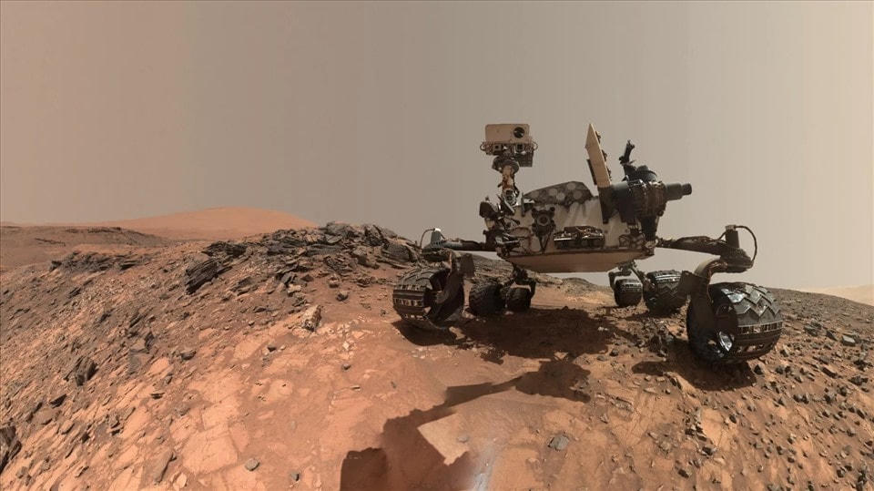 Tàu thám hiểm Curiosity trên sao Hỏa. Ảnh: NASA