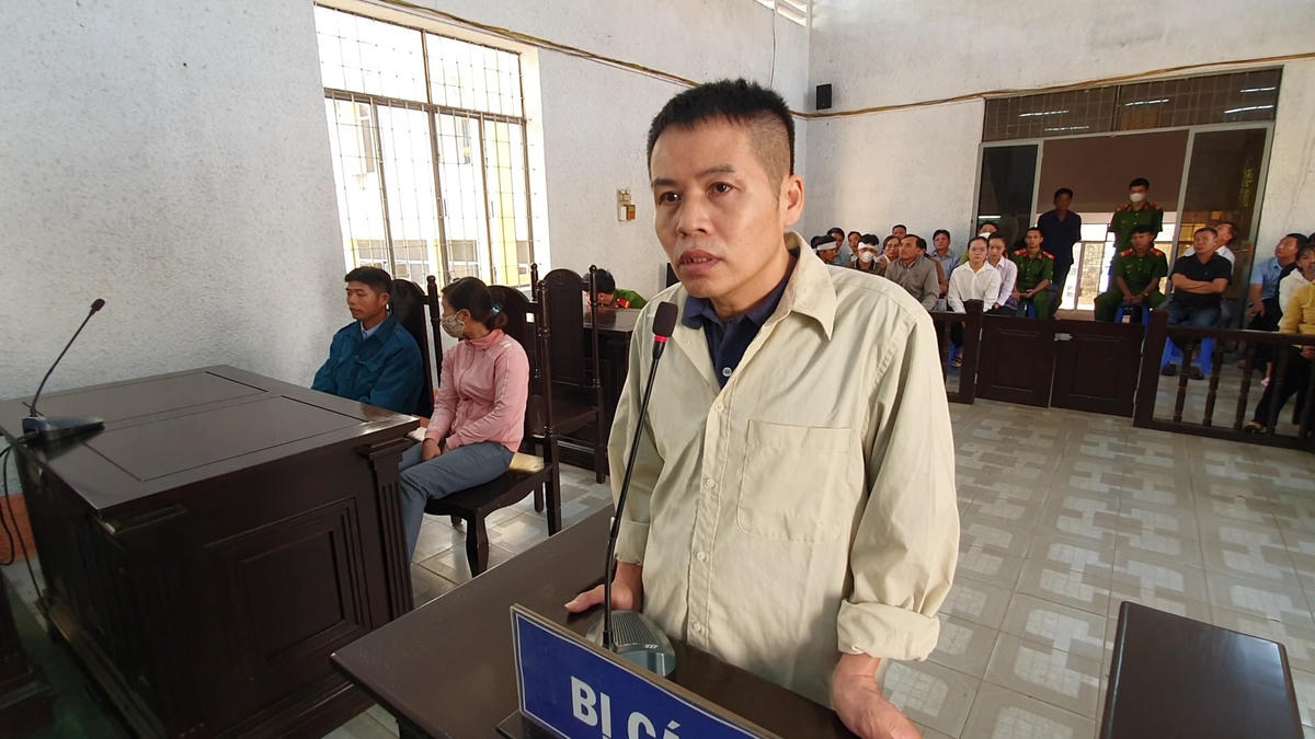 Bị cáo Nam tại phiên tòa.