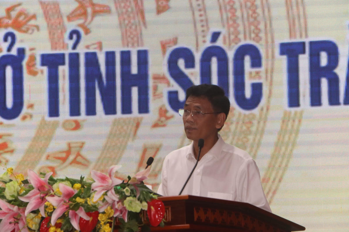 Bí thư Tỉnh ủy Sóc Trăng Lâm Văn Mẫn phát biểu tại buổi Lễ.