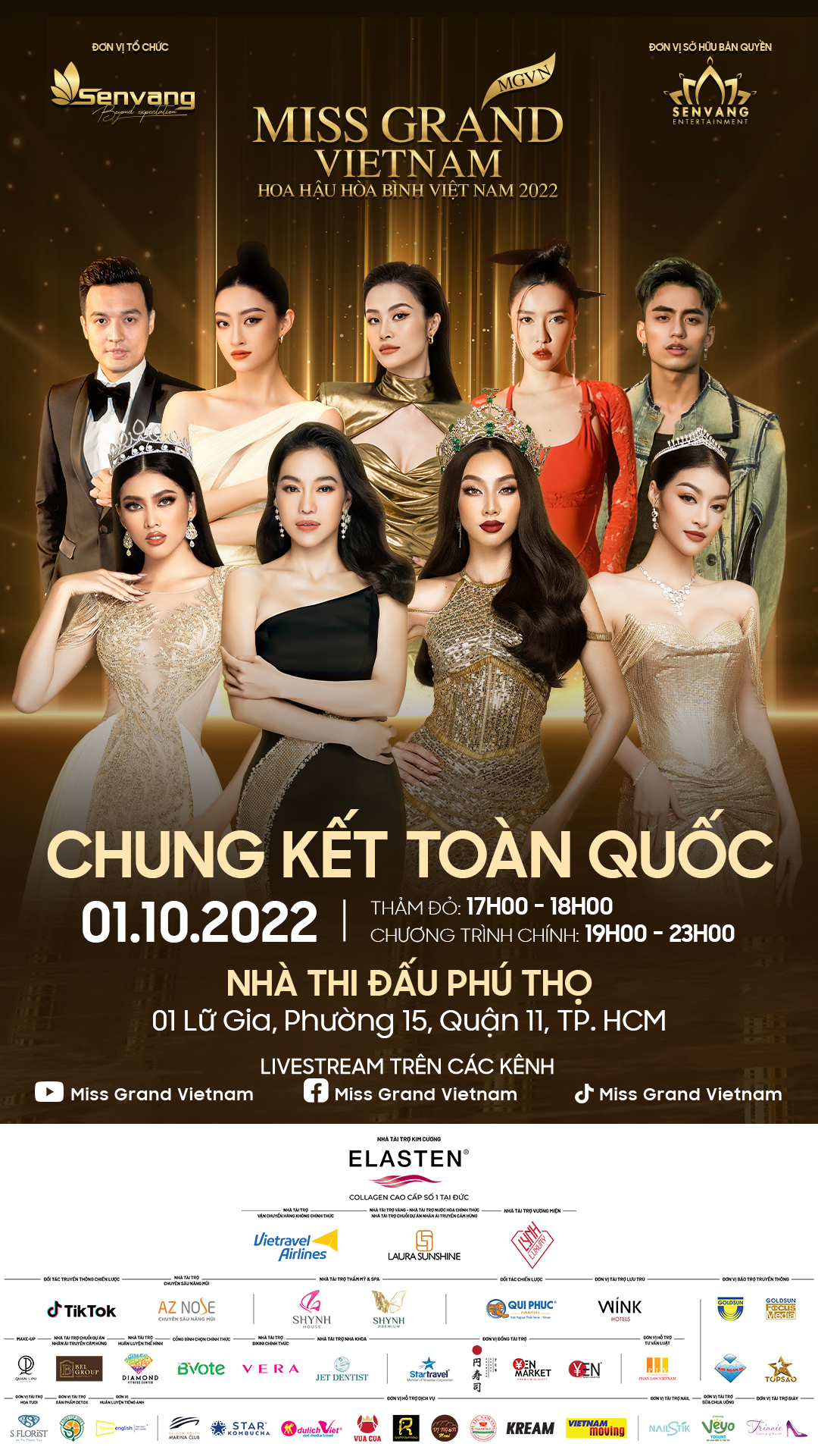 Dàn khách mời "đình đám" tham dự chung kết Hoa hậu Hòa Bình Việt Nam 2022.