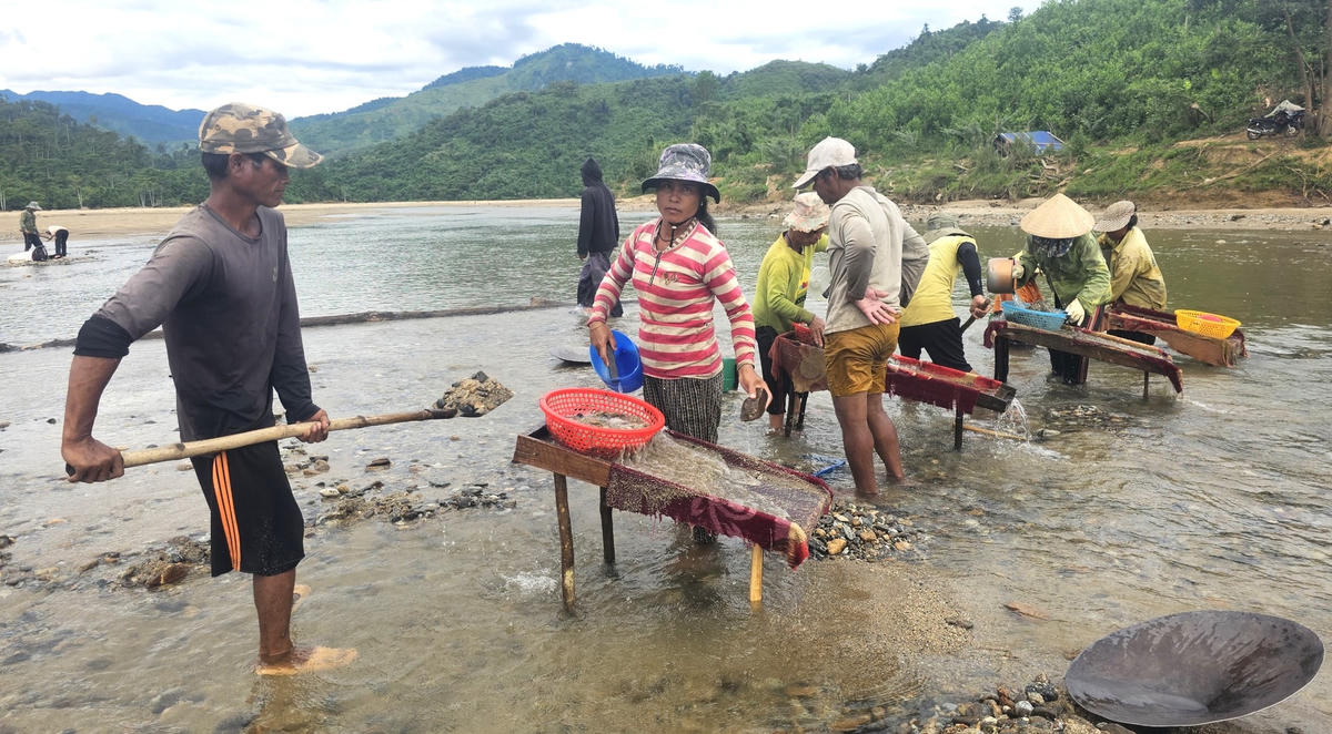 Những người dân đãi vàng sa khoáng đa số là những hộ khó khăn.