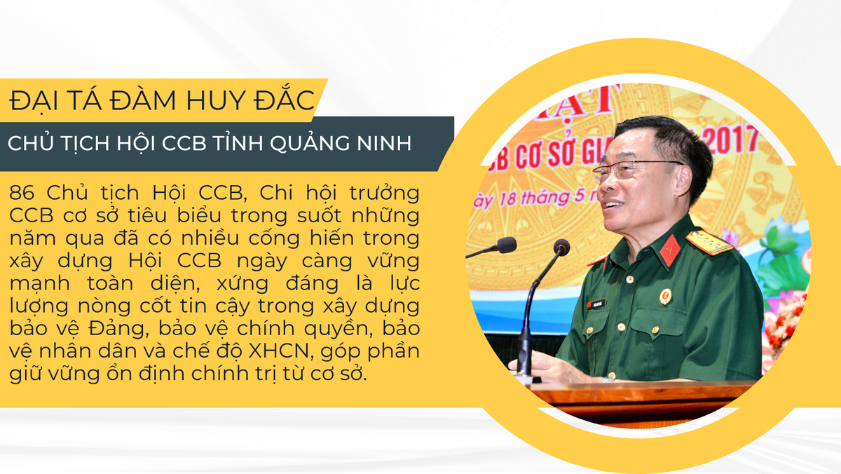 Đại tá Đàm Huy Đắc, Chủ tịch Hội CCB tỉnh Quảng Ninh phát biểu tại Hội nghị.