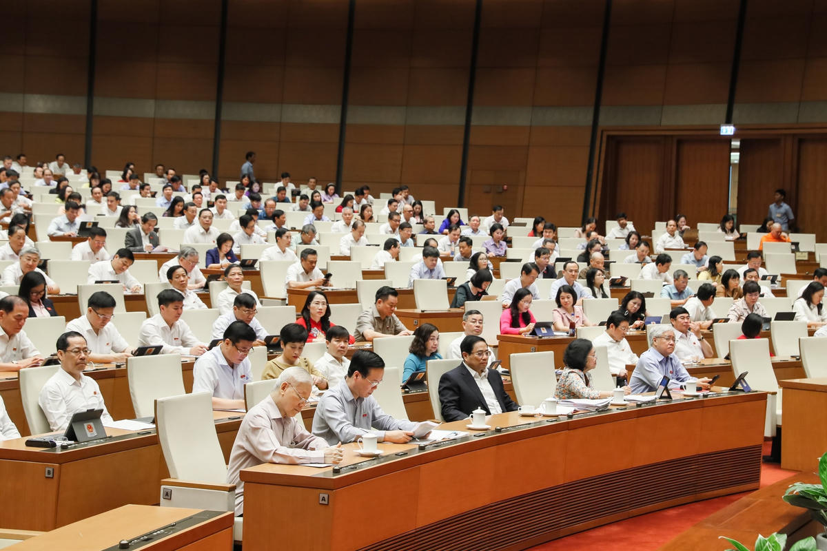 Lãnh đạo Đảng, Nhà nước, MTTQ Việt Nam lắng nghe phiên chất vấn (Ảnh: Quang Vinh)
