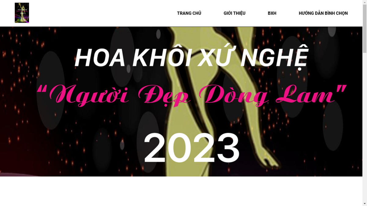 Website cuộc thi "Hoa khôi xứ nghệ".