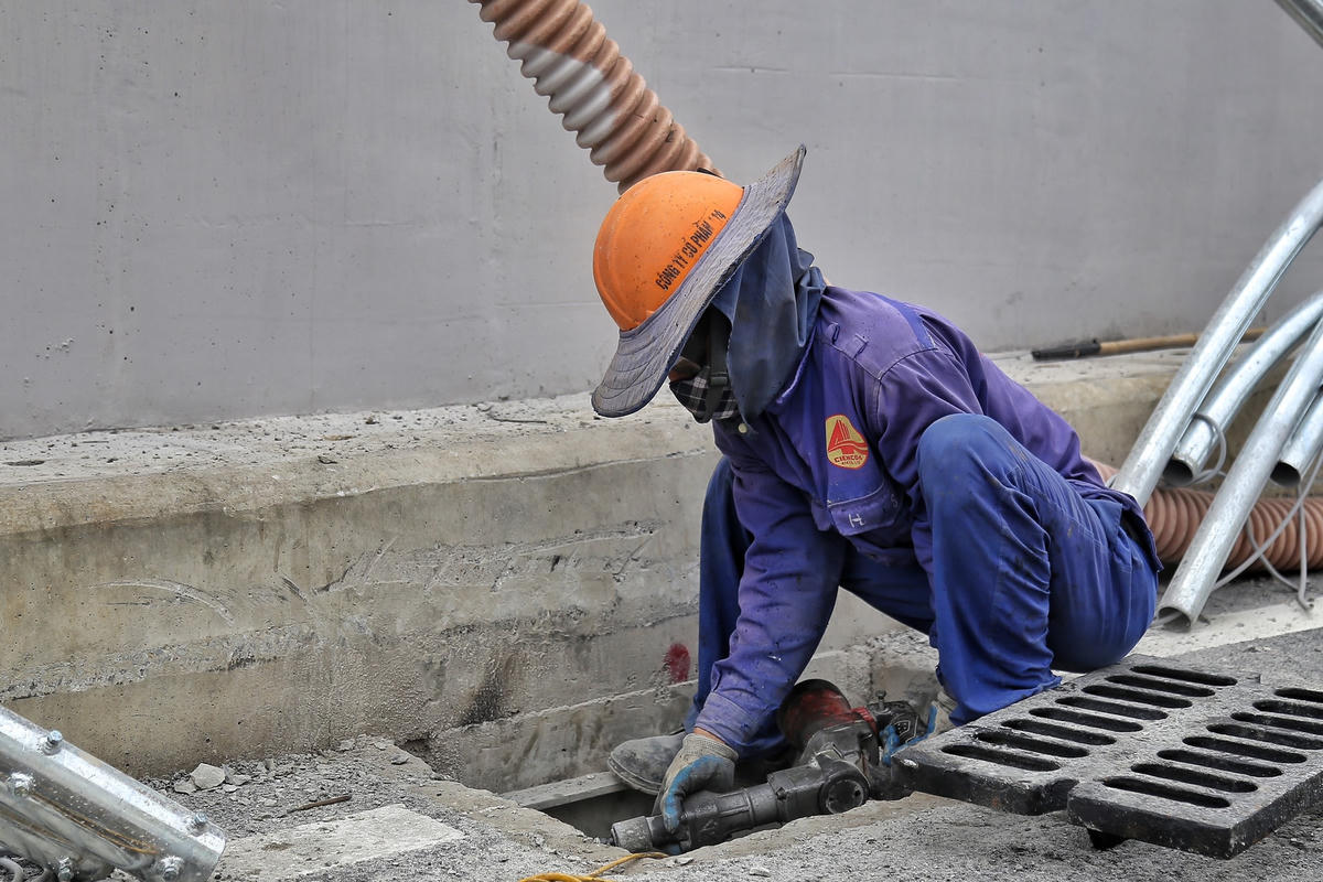 Hạng mục thoát nước của dự án các đơn vị cũng đang được triển khai.