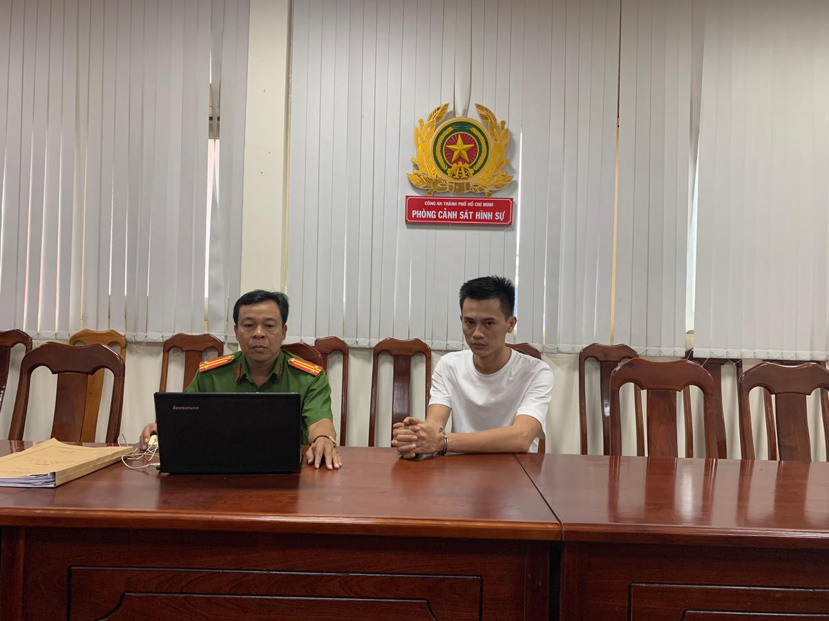 Phan Công Khanh tại cơ quan điều tra. Ảnh: CACC.