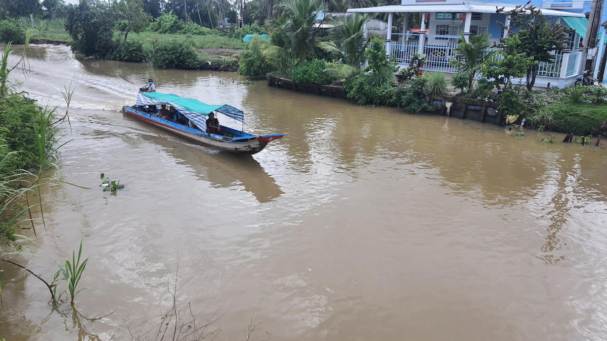 Nguyên nhân gây sạt lở bờ kênh là do các tàu chở khách từ các nơi đến viếng chùa Hưng Thiện được đầu tư  máy công suất lớn, chạy với tốc độ cao tạo những đợt sóng liên tiếp đánh vào bờ.