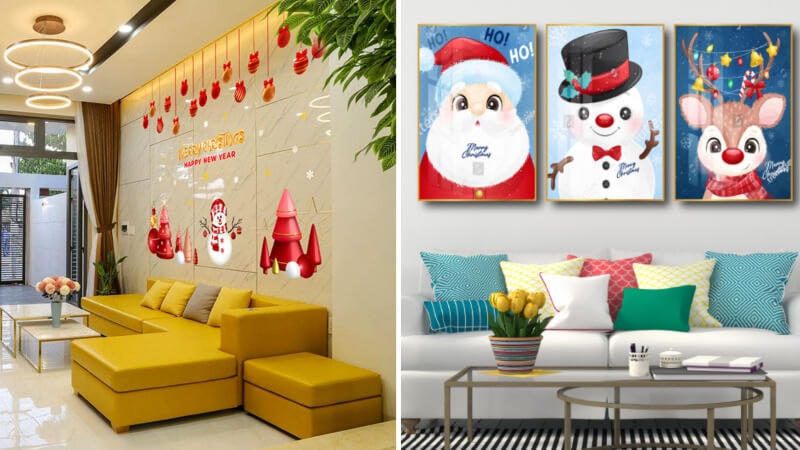 Trang trí Noel cho phòng tiếp khách.