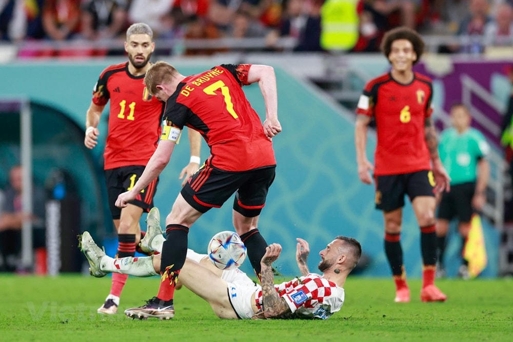 Kết quả hòa 0-0 với Croatia tối qua đồng nghĩa với việc đội Bỉ rời giải ngay sau vòng bảng.Ảnh: TTXVN.