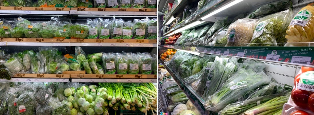 Ghi nhận của Zing tại các hệ thống bán lẻ của WinCommerce, Central Retail, 3 Sạch trưa 19/9 cho thấy không có hàng hóa của Trình Nhi. Ảnh: Diệu Thanh.