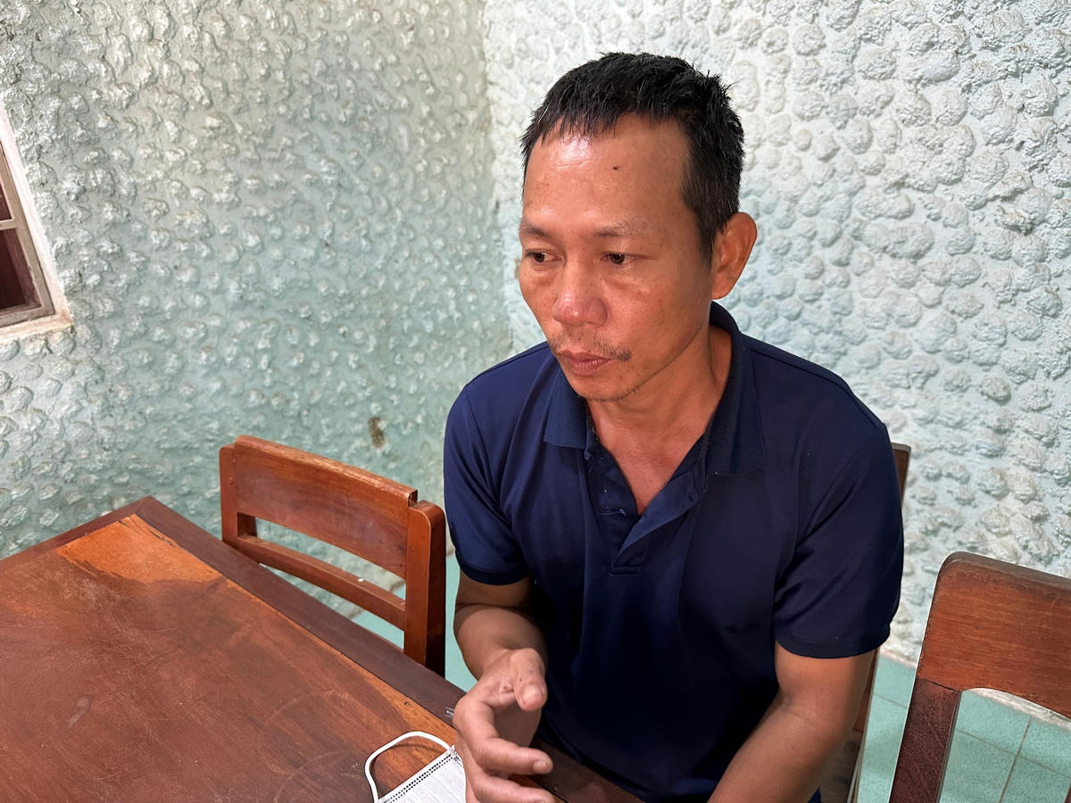Nghi phạm Trương Đình Nhạt tại cơ quan điều tra.