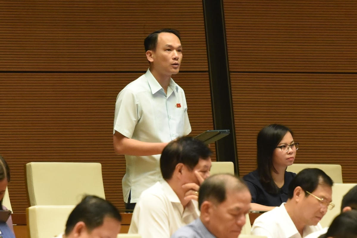 Đại biểu Quốc hội Lưu Bá Mạc (Đoàn Lạng Sơn) phát biểu chiều 9/11. Ảnh: Quang Vinh.