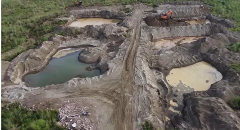 Địa điểm được cho là khai thác cát trái phép ở xã Lương Lỗ. Ảnh: DV