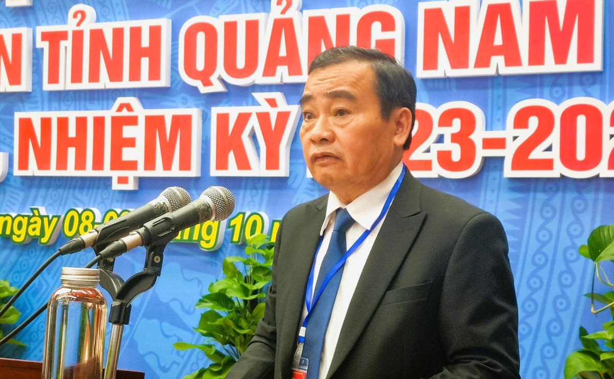 Ông Phan Xuân Quang, tái đắc cử Chủ tịch LĐLĐ tỉnh Quảng Nam nhiệm kỳ 2023 -2028.