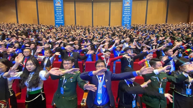 Thanh niên tiêu biểu tham dự Đại hội Đoàn toàn quốc. 