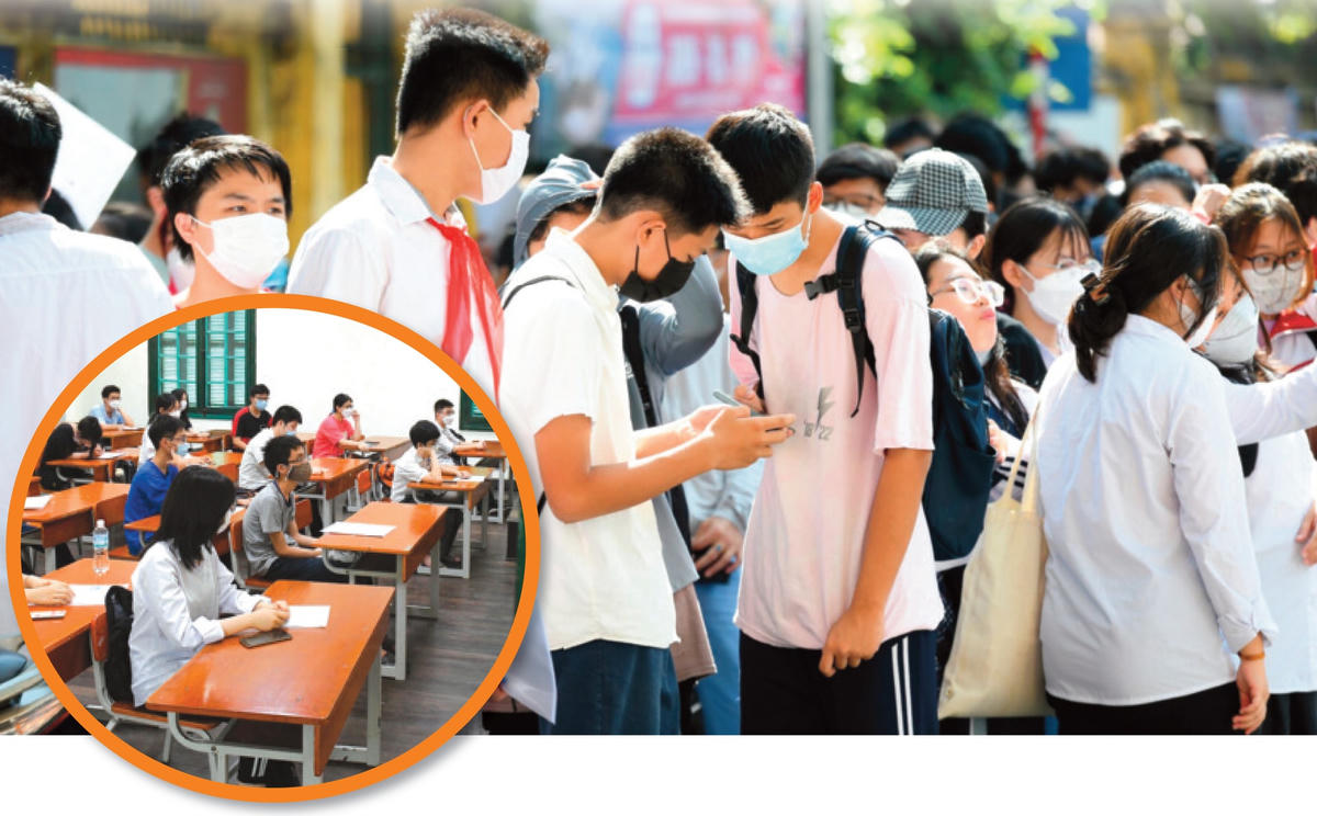 Với kỳ thi vào 10 THPT được coi là khốc liệt hơn thi đại học, nhiều thí sinh đã đặt nguyện vọng vừa với sức lực của mình. Ảnh: Quang Vinh.