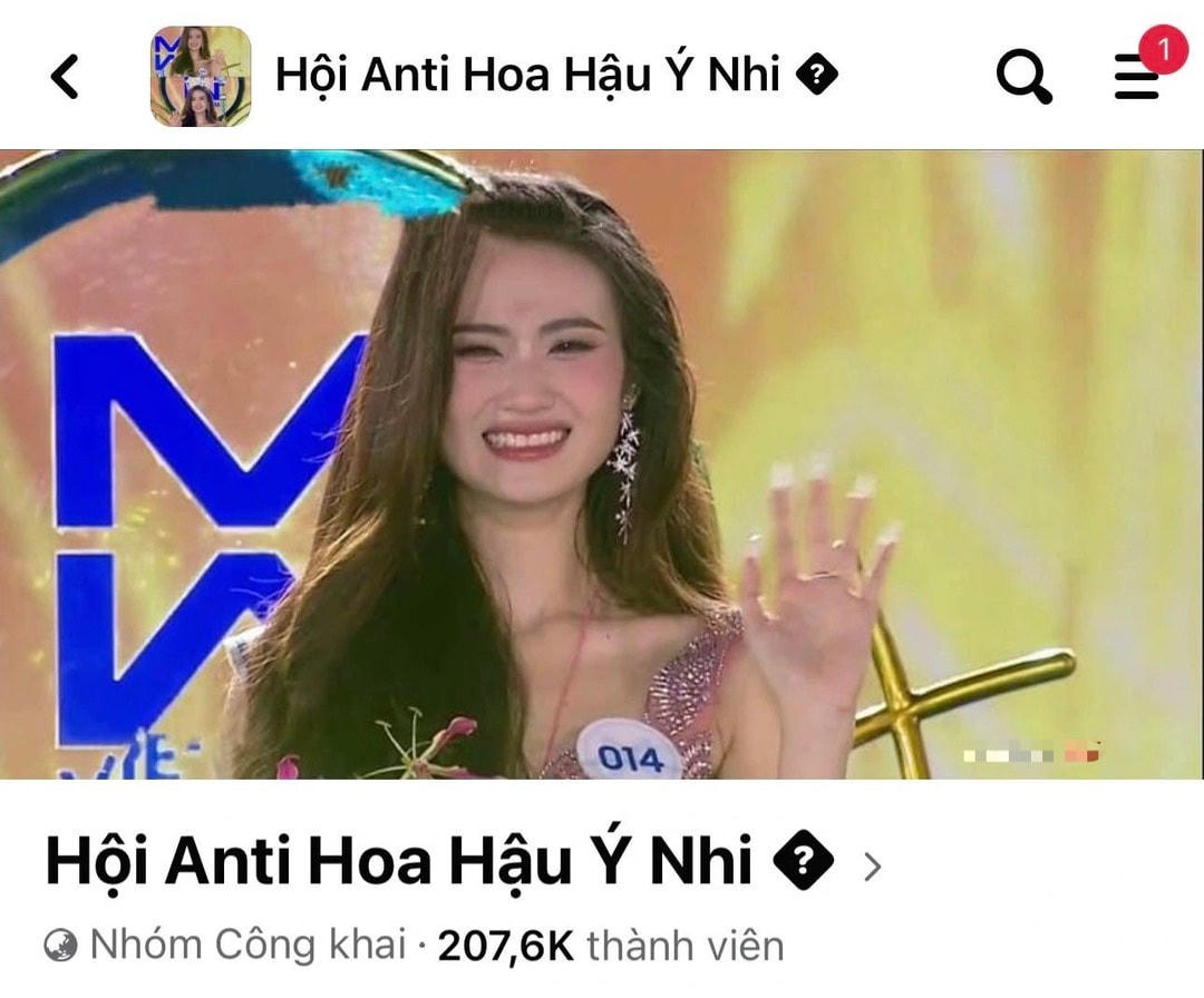 Xuất hiện hội nhóm antifan Hoa hậu Ý Nhi sau loạt phát ngôn gây tranh cãi. 