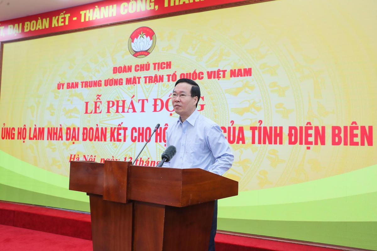 Chủ tịch nước Võ Văn Thưởng phát biểu tại Lễ phát động. Ảnh: Quang Vinh.