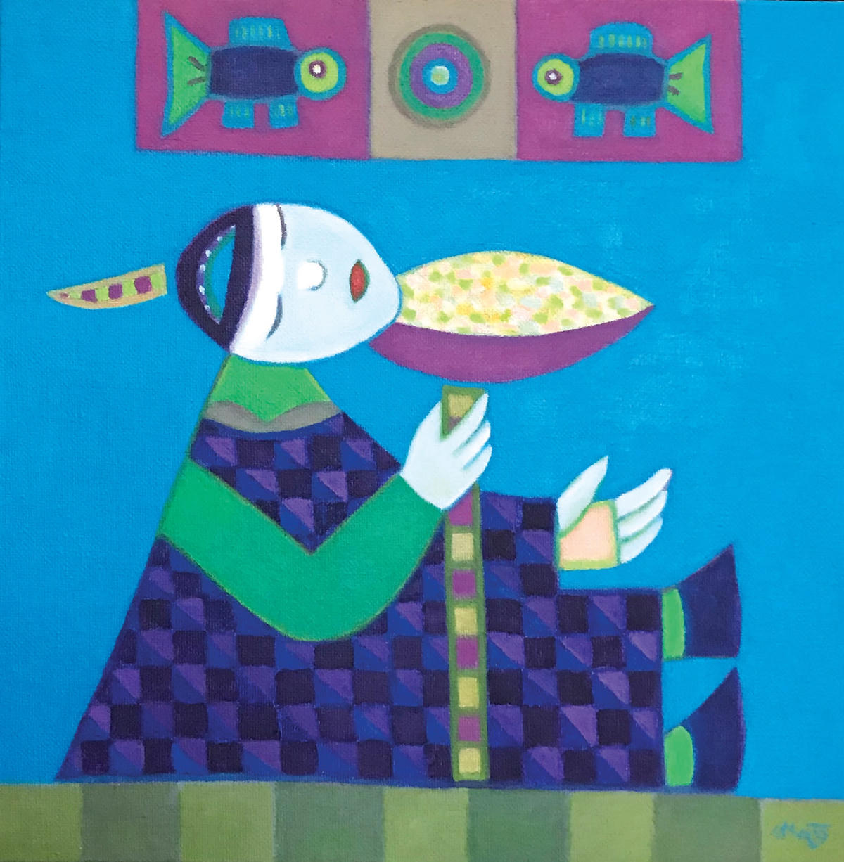 "Mơ hoa" (sơn dầu).  