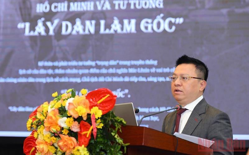 Ông Lê Quốc Minh phát biểu tại lễ khai trương Trang thông tin. (Ảnh: Thành Đạt).