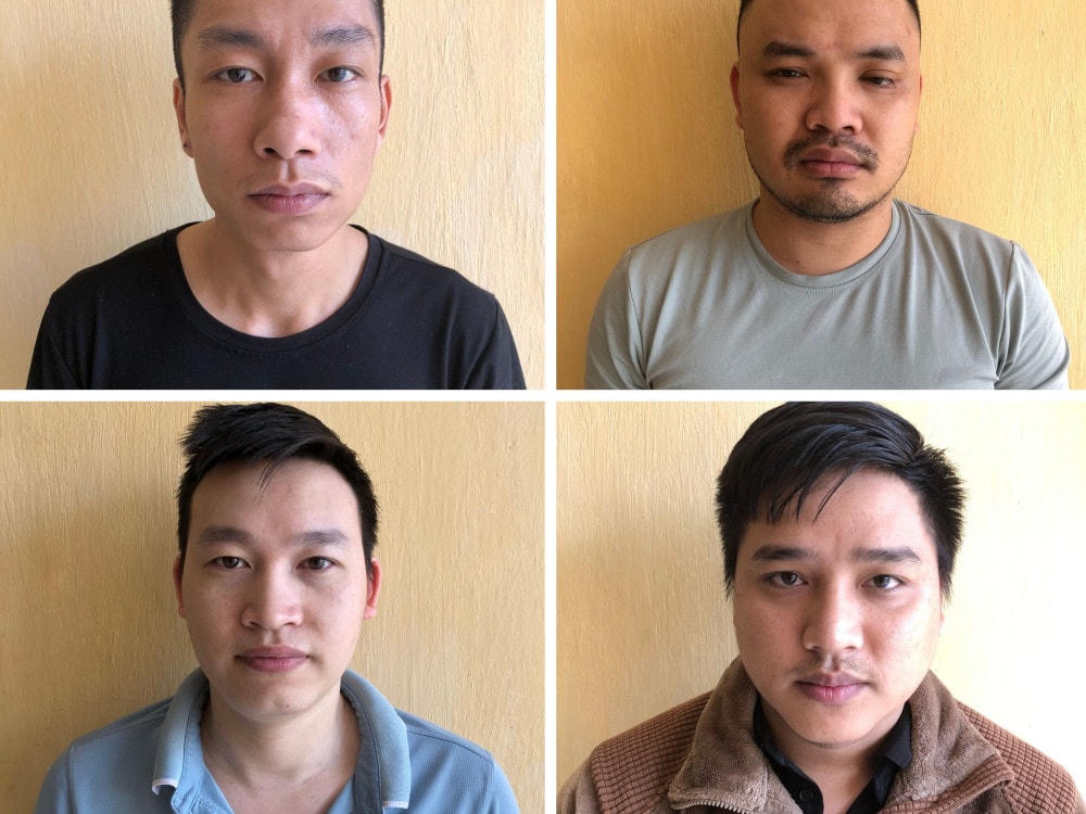 Các bị can Phạm Minh Quỳnh, Nguyễn Quốc Bảo, Phạm Ngọc Phong, Cấn Minh Phương.