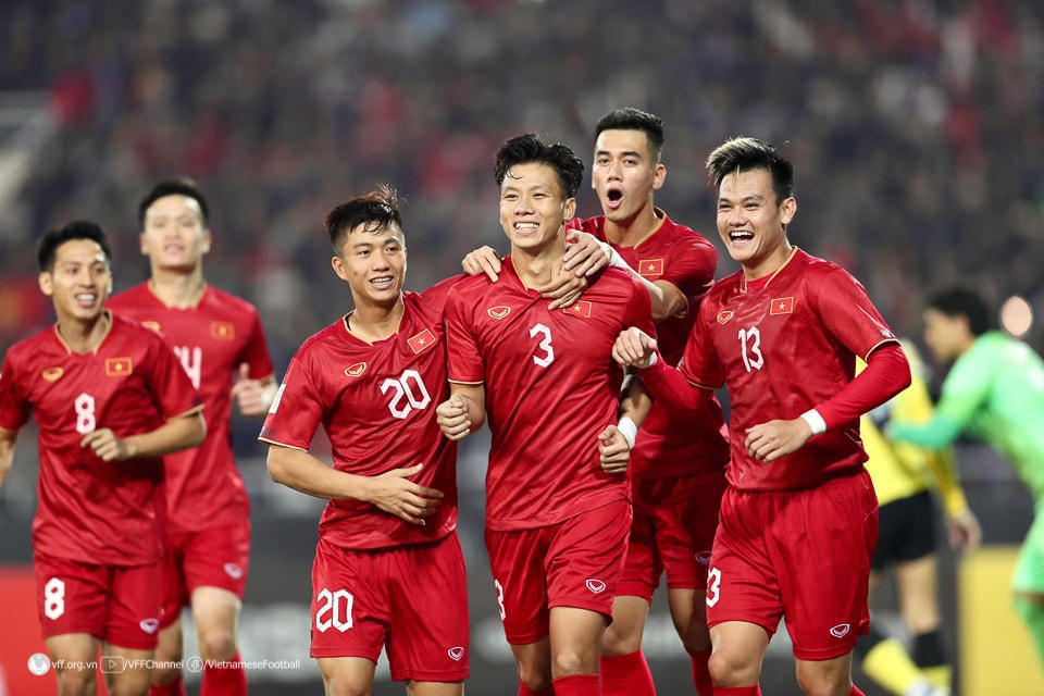 Niềm vui của các cầu thủ ĐT Việt Nam. Ảnh: VFF.