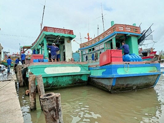 Hàng loạt  tàu cá ở Cà Mau phải nằm bờ do giá dầu tăng phi mã đánh bắt không có lời.