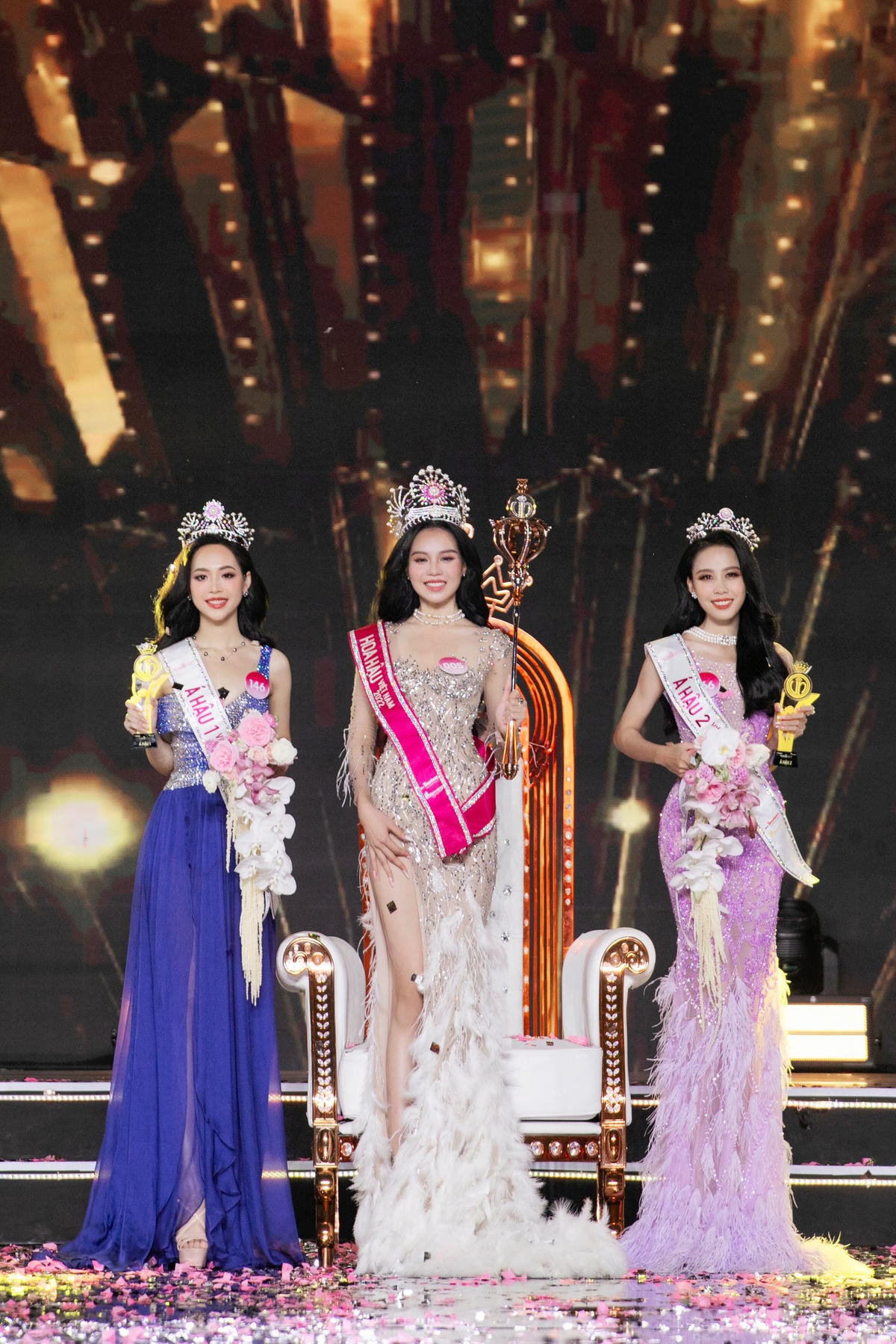 Top 3 Hoa hậu Việt Nam 2022 sau khi kết thúc cuộc thi.