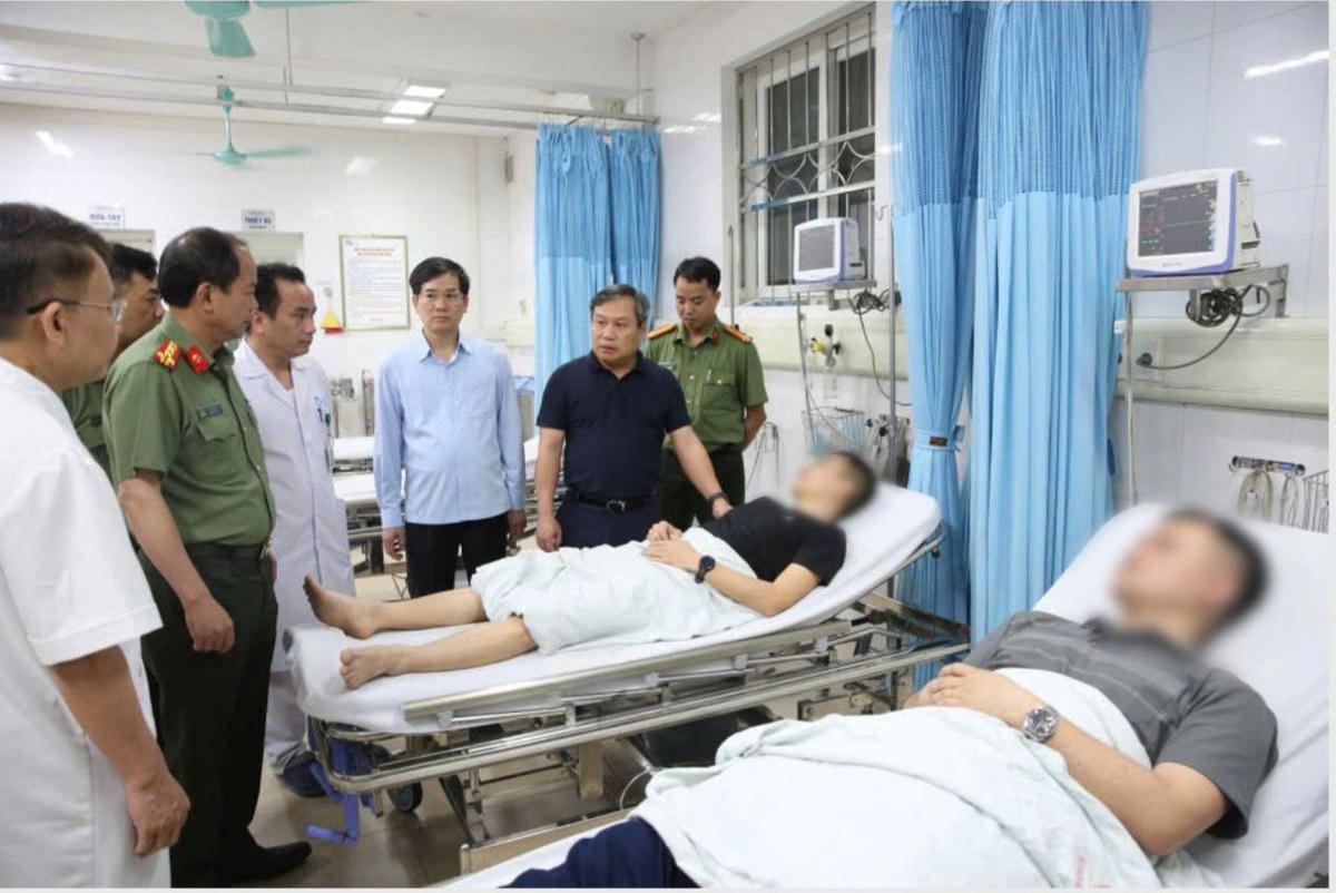 Vũ Đại Thắng, Bí thư Tỉnh ủy, thăm hỏi, động viên cán bộ công an bị thương khi làm nhiệm vụ.