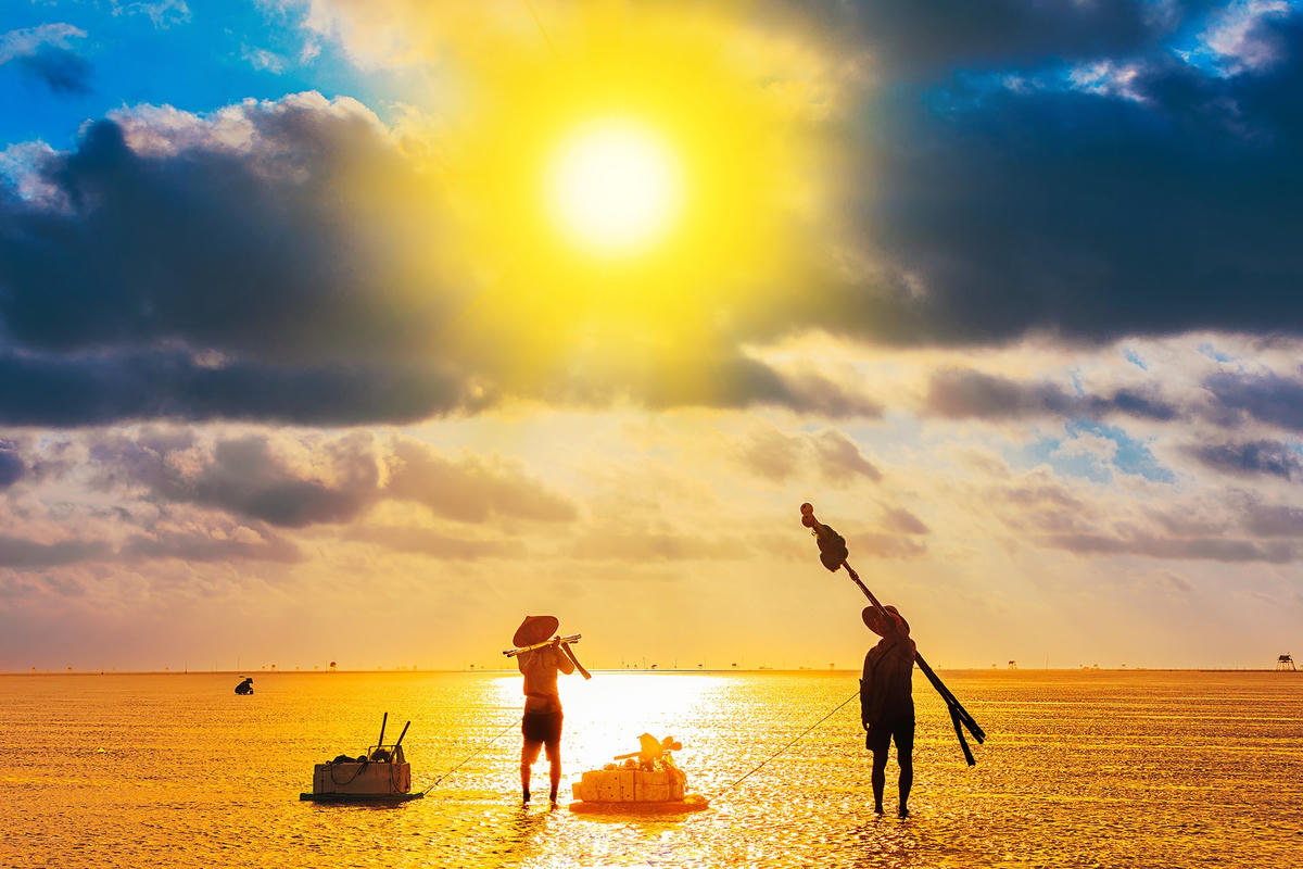 Dưới ánh nắng lung linh vàng, người lao động hiện lên vừa bình dị, gần gũi, vừa mang nét đẹp mộc mạc nhưng vẫn khiến người khác phải "rung rinh". 