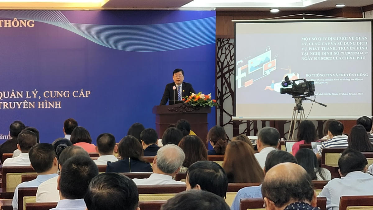 Đại diện Bộ TTTT phát biểu tại Hội thảo (Ảnh: H.Lê).