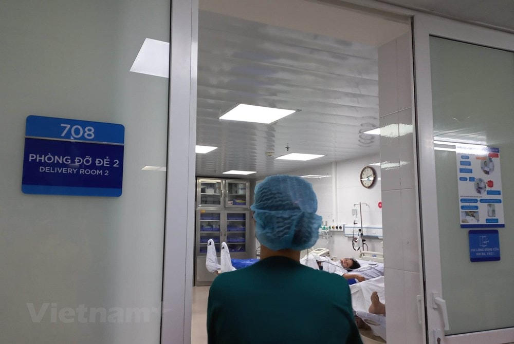 Tại Phòng đõ đẻ 2, Khoa Đẻ (Bệnh viện Phụ sản Trung ương. (Ảnh: T.G/Vietnam+).