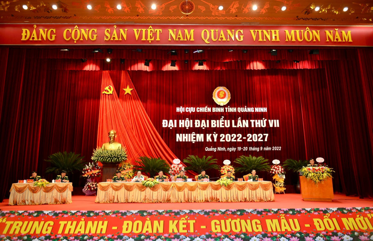 Quang cảnh Đại hội đại biểu Hội CCB tỉnh Quảng Ninh lần thứ VII, nhiệm kỳ 2022 - 2027.