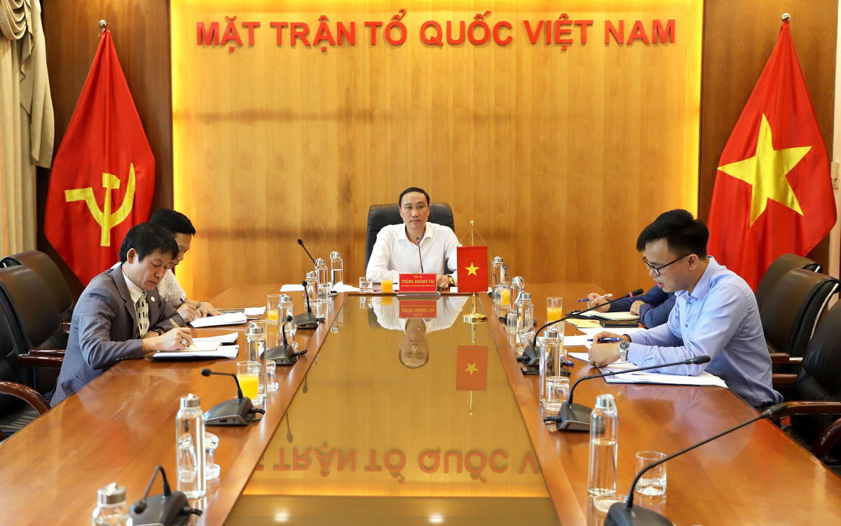 Quang cảnh Hội nghị tại điểm cầu Cơ quan UBTƯ MTTQ Việt Nam.