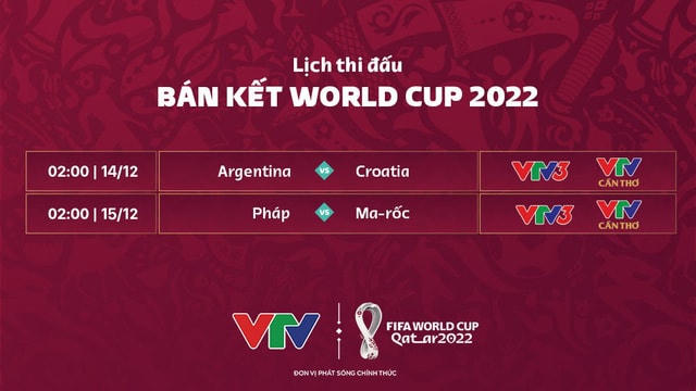 Lịch thi đấu vòng bán kết được chia sẻ từ VTV.