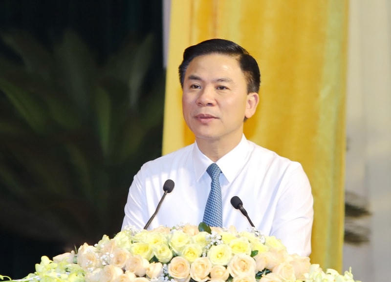Ông Đỗ Trọng Hưng, Bí thư Tỉnh ủy Thanh Hóa phát biểu tại hội nghị.