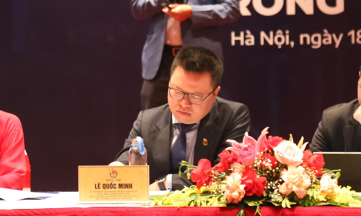 Nhà báo Lê Quốc Minh - Ủy viên Trung ương Đảng, Tổng Biên tập Báo Nhân dân, Phó Trưởng Ban Tuyên giáo Trung ương, Chủ tịch Hội Nhà báo Việt Nam.