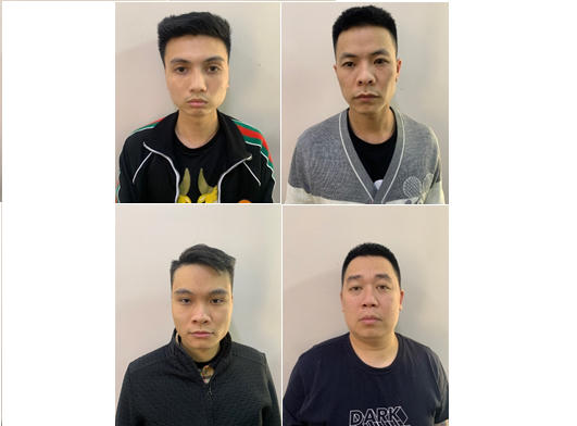 Các đối tượng trong vụ án. Ảnh: Công an TP Hà Nội. 