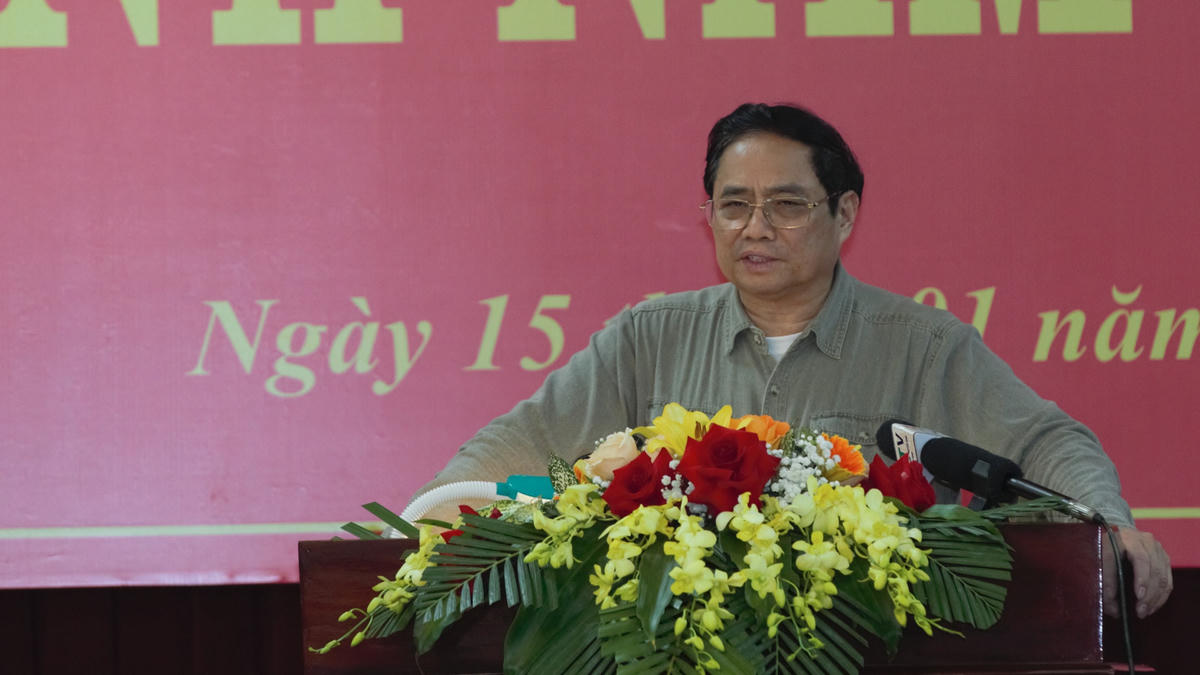 Thủ tướng Chính phủ Phạm Minh Chính phát biểu chỉ đạo tại cuộc làm việc.