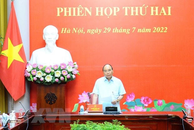 Chủ tịch nước Nguyễn Xuân Phúc phát biểu chỉ đạo. (Ảnh: Minh Đức/TTXVN).