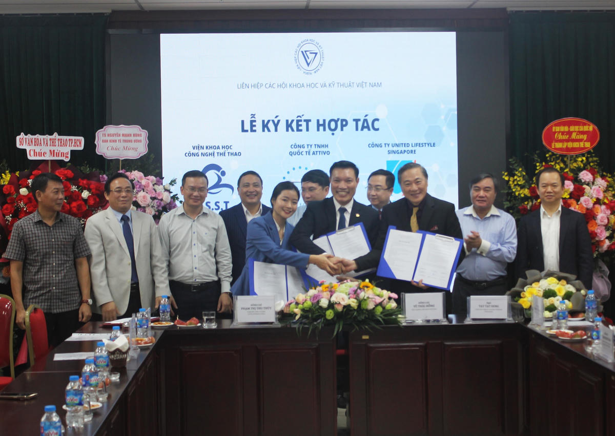 Lễ ký kết hợp tác giữa Viện Khoa học Công nghệ Thể thao và đối tác.