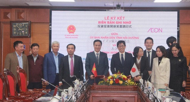 Lễ ký kết Biên bản ghi nhớ giữa Công ty TNHH AEON Việt Nam và UBND Tỉnh Hải Dương.