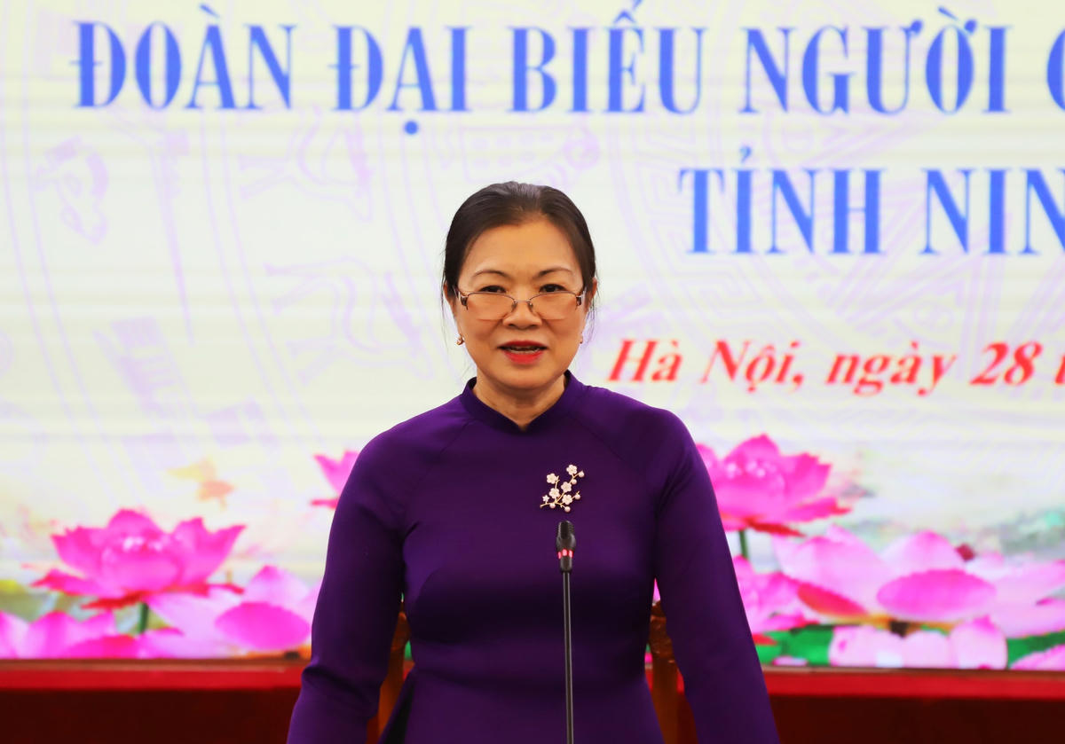 Phó Chủ tịch Trương Thị Ngọc Ánh phát biểu tại buổi tiếp.