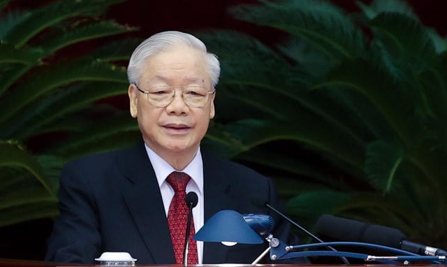 Tổng Bí thư Nguyễn Phú Trọng phát biểu khai mạc Hội nghị. Ảnh: VGP.