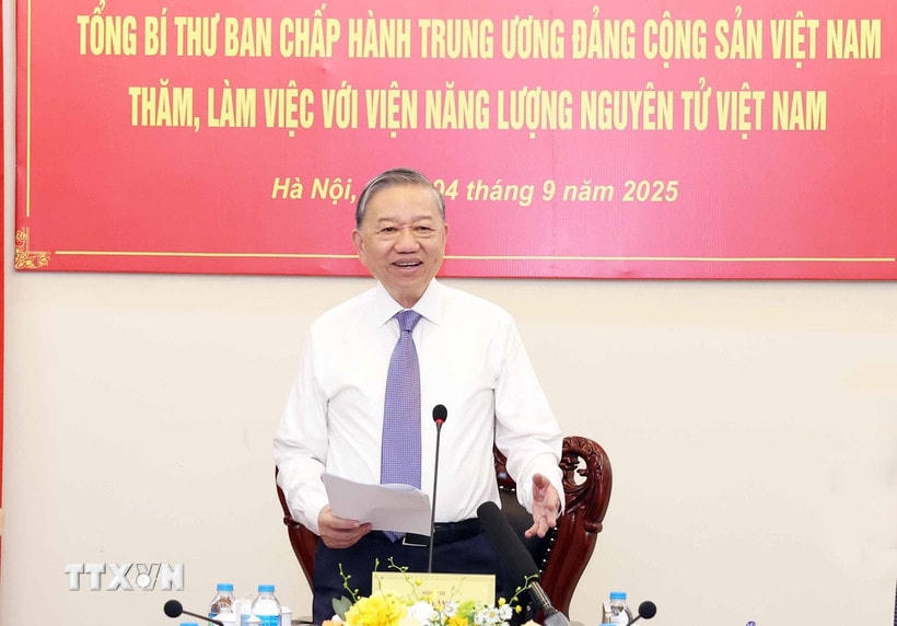 Tổng Bí thư Tô Lâm phát biểu. (Ảnh: Thống Nhất/TTXVN)