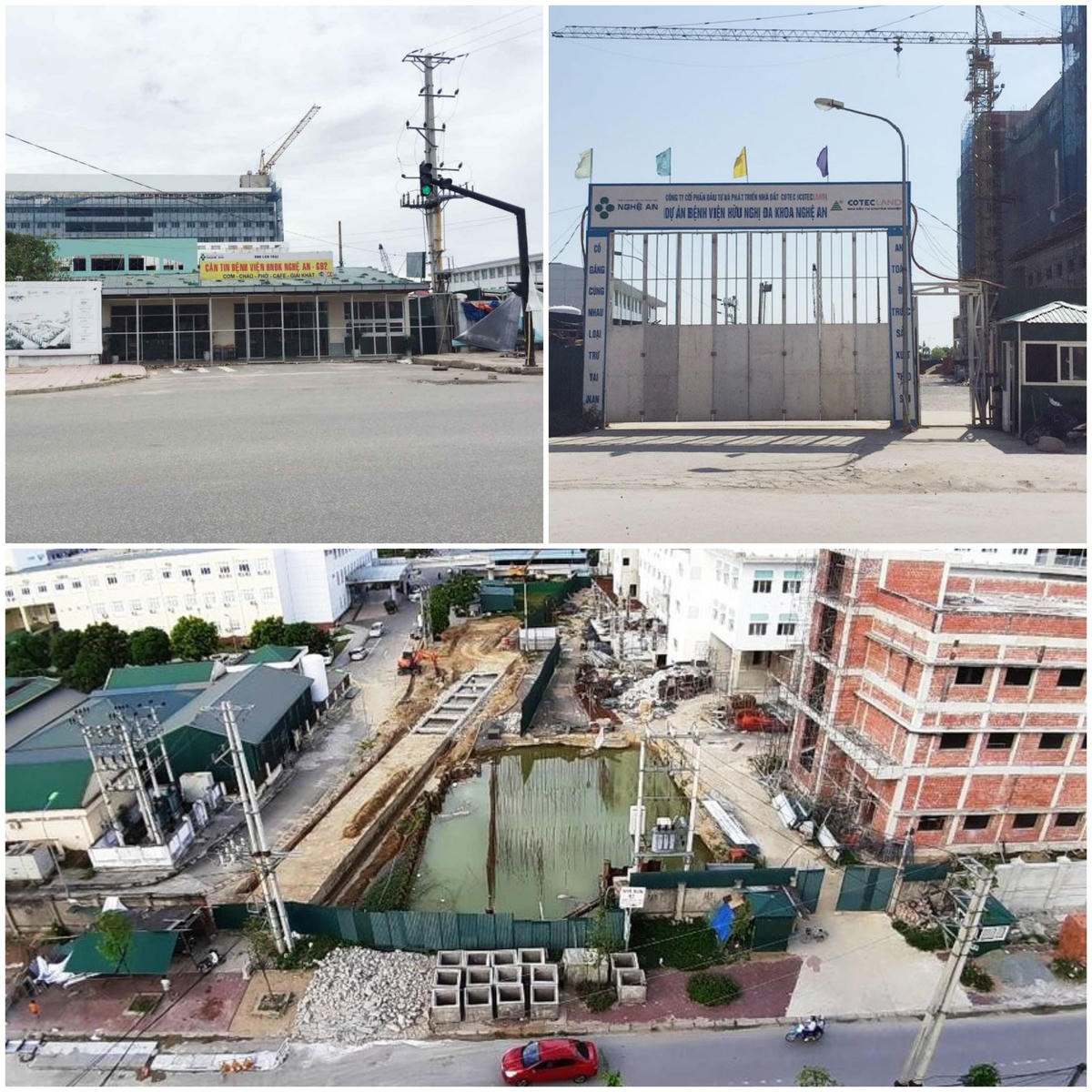   Tuyến đường Hồ Tông Thốc thời điểm bị đóng để thực hiện Dự án bệnh viện Hữu nghị đa khoa Nghệ An giai đoạn 2.