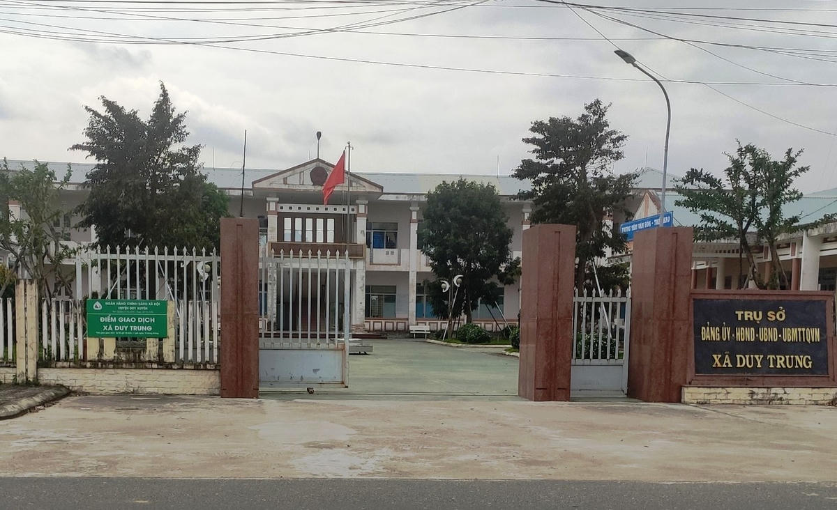 Trụ sở xã Duy Trung nơi ông Nhân là cán bộ địa chính.