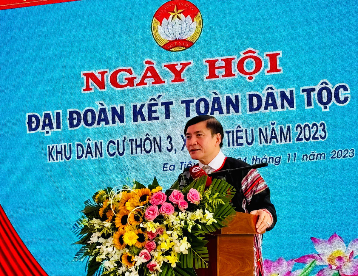Ông Bùi Văn Cường phát biểu tại Ngày hội.