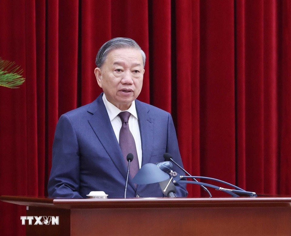 Tổng Bí thư Tô Lâm phát biểu khai mạc. (Ảnh: Thống Nhất/TTXVN)