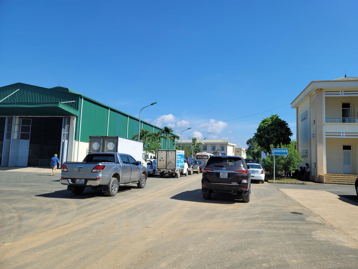 Ghi nhận của PV Báo Đại Đoàn Kết sáng 29/6, hàng loạt phương tiện nối đuôi nhau chờ đăng kiểm tại Trung tâm Đăng kiểm xe cơ giới 28-01S.